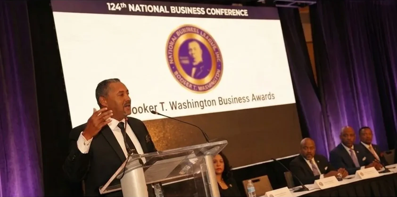 Eric Hardy speaking at the National Business League's 124th National Black Business Conference, Atlanta, 2024